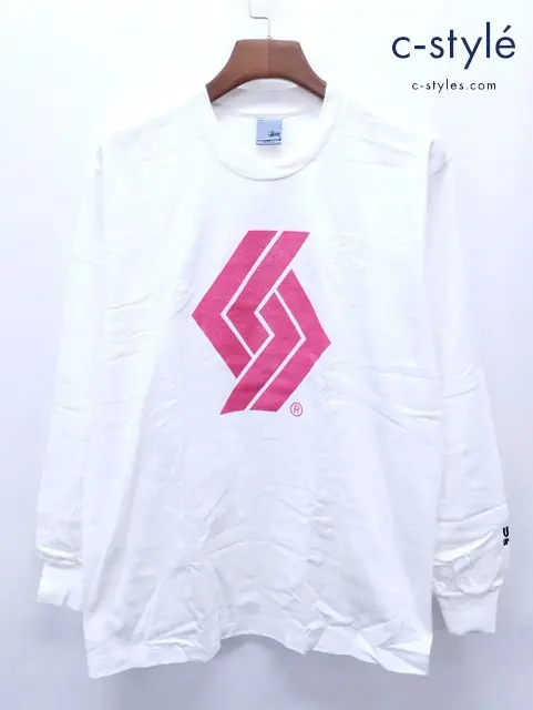 stussy×WTAPS ステューシー×ダブルタップス Tシャツ 長袖 L ホワイト 綿100% USA製