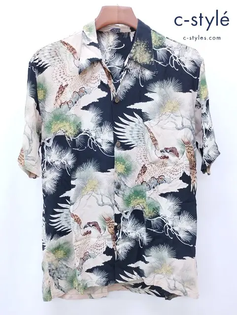 SUNSURF サンサーフ アロハシャツ L ブラック系 レーヨン100% Kilohana SS34176