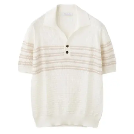 Cruciani(クルチアーニ) [12ゲージ]コットンボーダー ニットポロ U61107.12PO2/CR