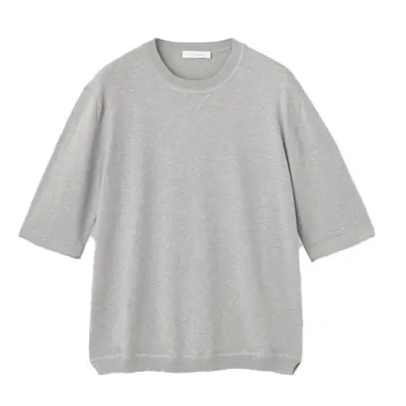 Cruciani(クルチアーニ) [14ゲージ]Vガゼット クルーネックニット 半袖 U61559.31FE2/CR