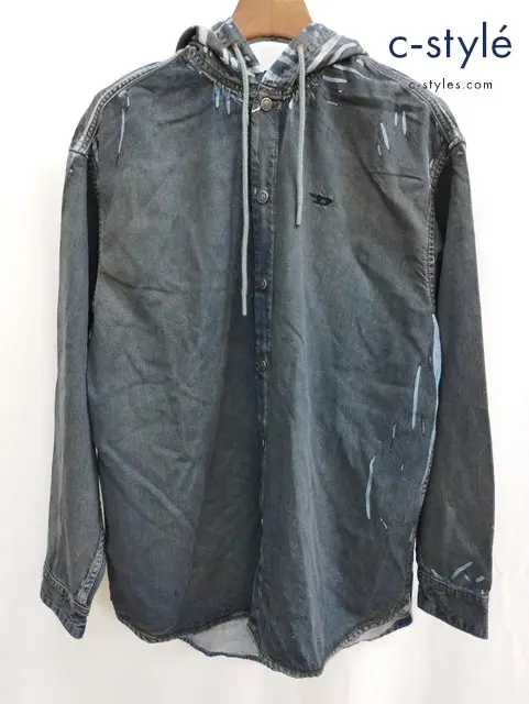 DIESEL ディーゼル デニムシャツパーカー XS ブラック系 D-DEWNY-HOOD-S1 068KM