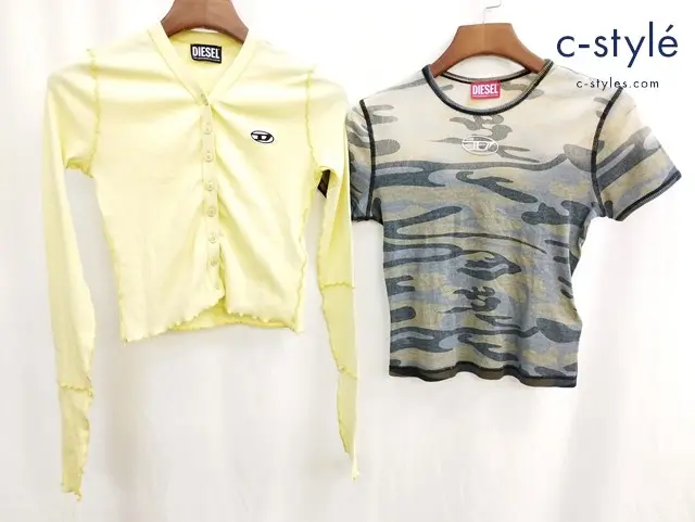 DIESEL ディーゼル Tシャツ カーディガン M マルチカラー イエロー レディース