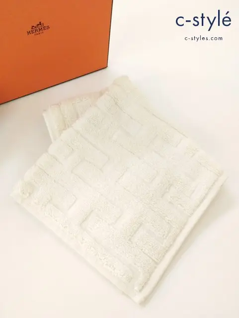 HERMES エルメス ハンドタオル ホワイト カレタオル