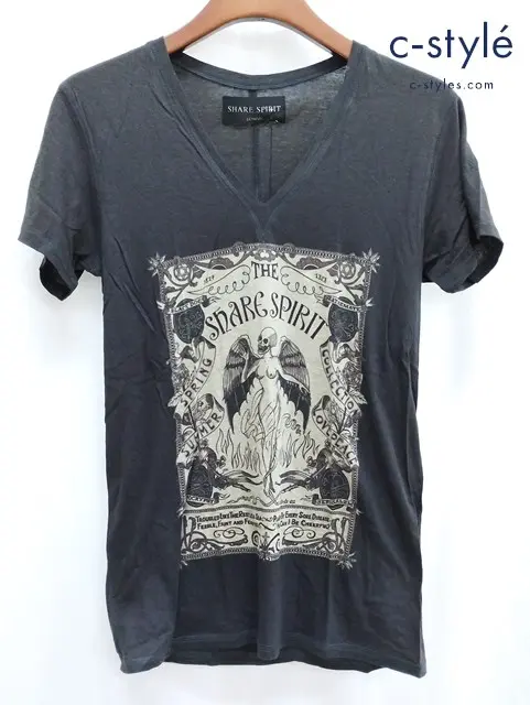 SHARE SPIRIT HOMME シェアースピリットオム Tシャツ M グレー HKS1335 綿100％