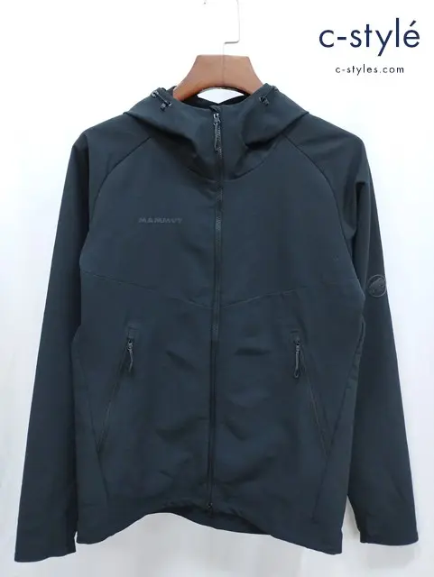MAMMUT マムート ジャケット M ブラック グラナイソフトシェルフーデッド 1011-00790