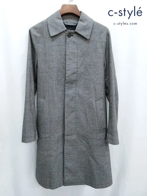 MAKINTOSH×Loro Piana ステンカラーコート 38 ブラック×ホワイト ウール100 NO.DM/FK/ML/NB/NH