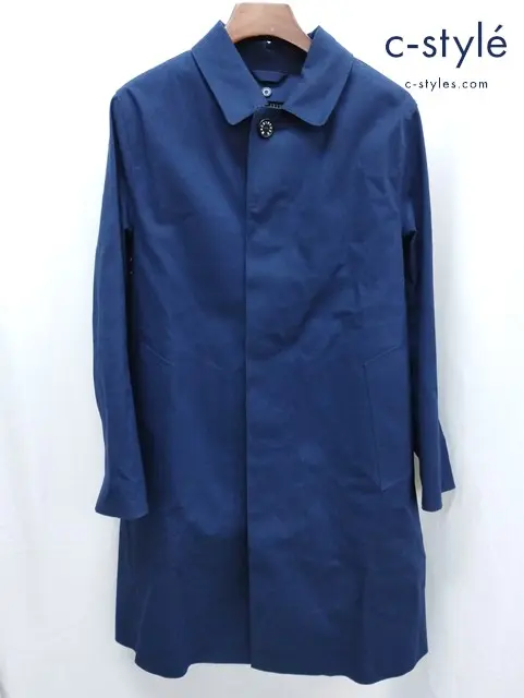 MACKINTOSH マッキントッシュ ステンカラーコート 38 ネイビー ライナー付き NO.ID/HO/GO