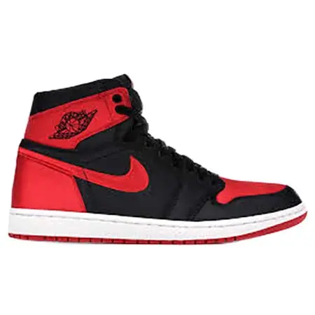 NIKE(ナイキ) AIR JORDAN1 エアジョーダン1 レトロ ハイ バーンド サテン スニーカー レッド/ブラック 917359-001