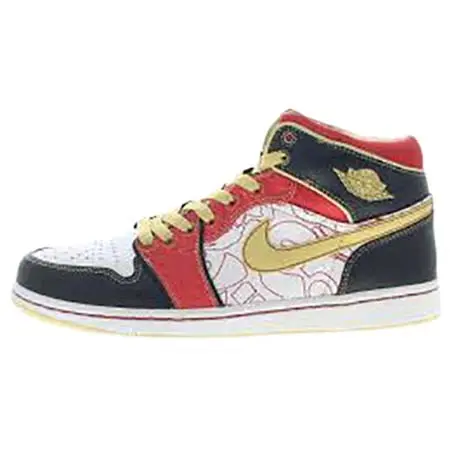 NIKE(ナイキ) 2006年製  エアジョーダン1中国240足限定 喜慶 レトロハイ スニーカー ホワイト/レッド/ゴールド 316915-073