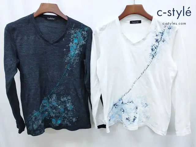 TORNADO MART トルネードマート 長袖Tシャツ L ホワイト ブラック系 リンクスプリント カットソー