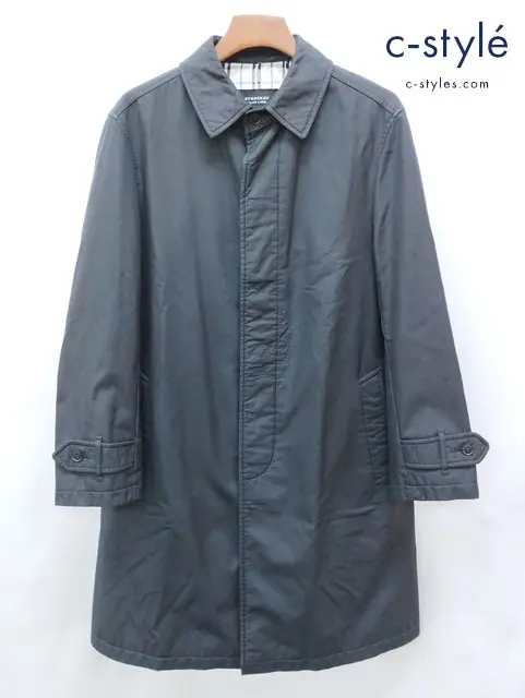 BURBERRY BLACK LABEL ステンカラーコート L ブラック 裏地ノバチェック BMA02-306-09