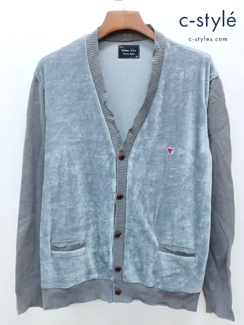 NUMBER (N)INE ナンバーナイン カーディガン 3 グレー ベロア