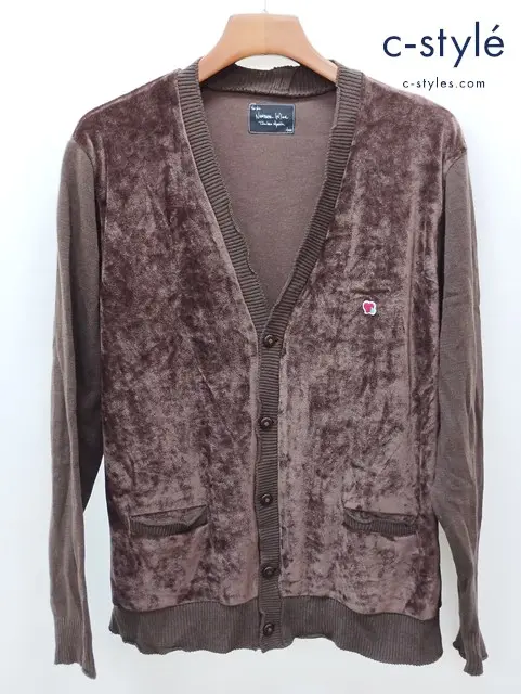 NUMBER (N)INE ナンバーナイン カーディガン 3 ブラウン ベロア