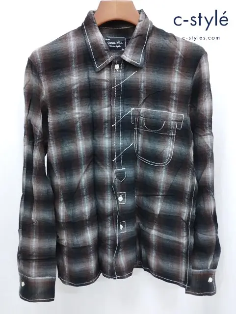 NUMBER (N)INE ナンバーナイン シャツ 3 ブラック系 チェック柄 レーヨン100% 日本製 長袖