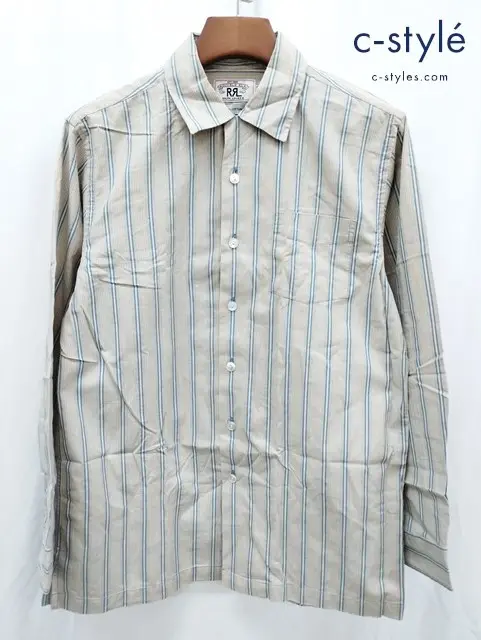 RRL ダブルアールエル シャツ S ベージュ系 ストライプ 綿100％ 長袖