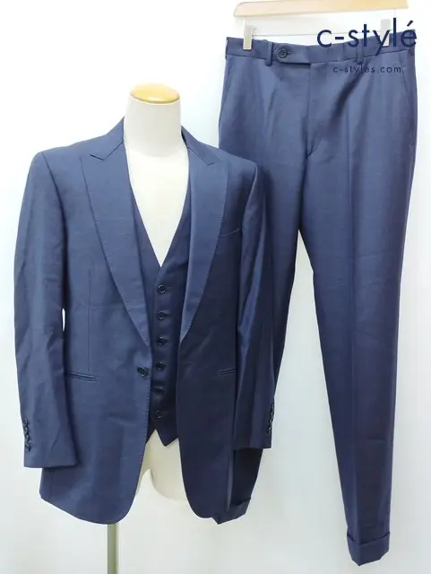 Ermenegildo Zegna ELECTA 3PC 1Bスーツ ジャケット B98 ボトムス W81 ネイビー ウール100 33990