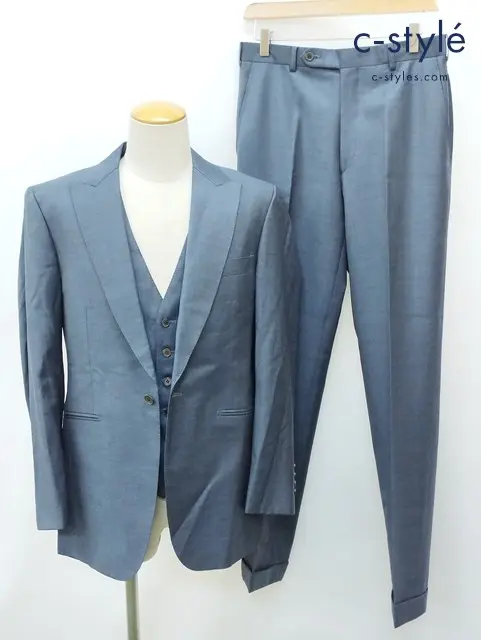 Ermenegildo Zegna ELECTA 3PC スーツ ジャケット B98 ボトムス W81 ブルーグレー系 ウール100 35262