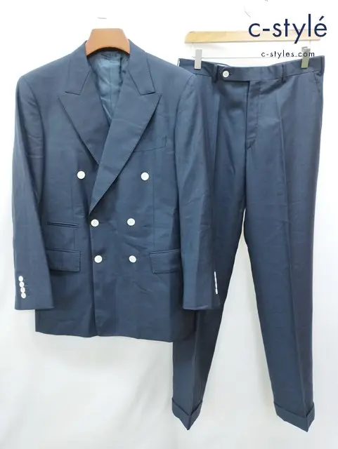 Ermenegildo Zegna TROFEO ダブルスーツ ジャケット B98 ボトムス W80 ネイビー ウール100 30915