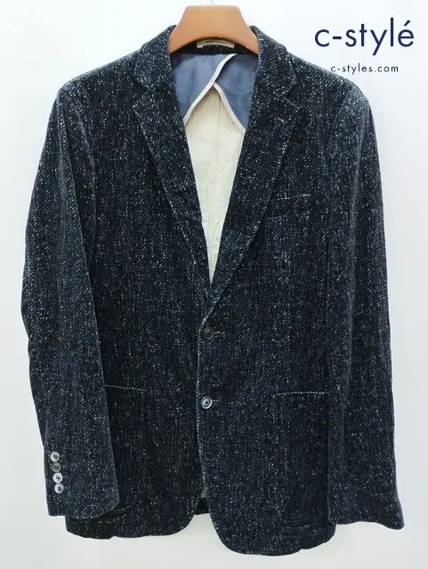 ARMANI COLLEZIONI アルマーニ コレツィオーニ 2Bジャケット 52 ブラック系 ベロア KCG74S KCS32 00168 52