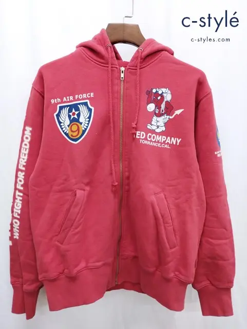 Ted Company テッドマン パーカー 42 レッド ジップアップ 裏起毛 フーディー