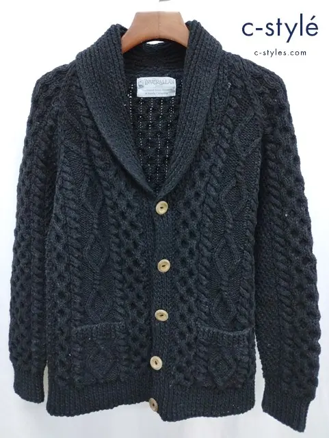 INVERALLAN インバーアラン ショールカラーカーディガン ブラック