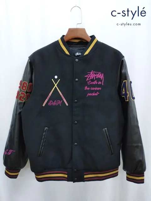 STUSSY ステューシー ジャケット L ブラック DSM 40th Anniversary IST Varsity Jacket
