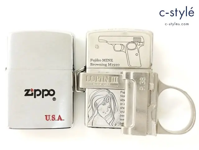 ZIPPO ジッポー オイルライター ルパン三世 GUNACTION 峰不二子 ’00 zippo U.S.A. ’84 シルバー