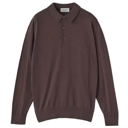 JOHN SMEDLEY(ジョンスメドレー) コットン 長袖ニットポロシャツ | S4886 | 30G MODERN FIT