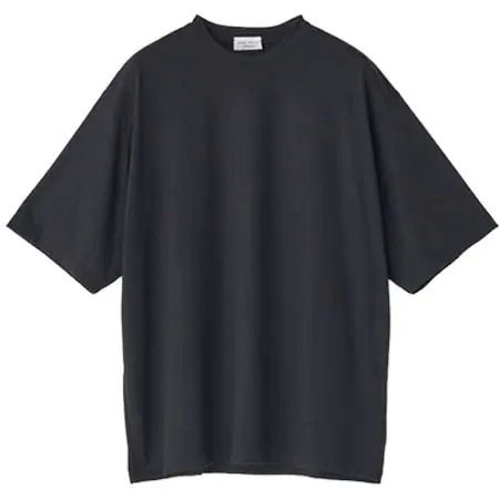 JOHN SMEDLEY(ジョンスメドレー) ウォッシャブルウール クルーネック半袖Ｔシャツ｜UTS955  L0348UTS955_ブラック