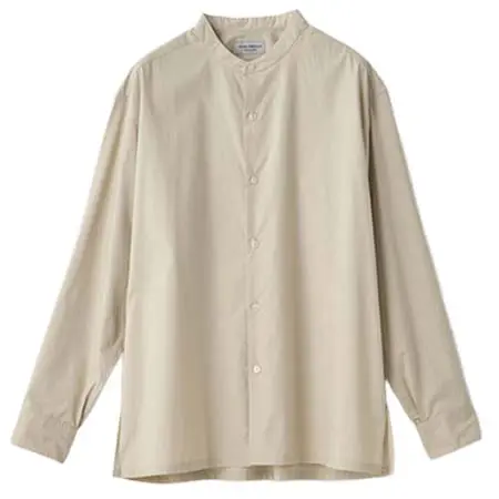 JOHN SMEDLEY(ジョンスメドレー) コットンシルク長袖バンドカラーシャツ ｜FB258  L03620FB258_ベージュ