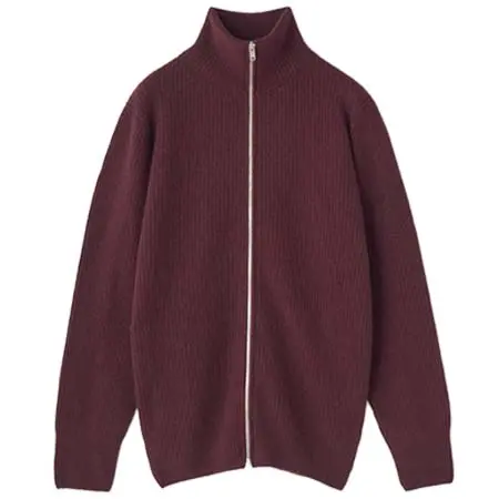 JOHN SMEDLEY(ジョンスメドレー) ［Eco Cashmere］カシミヤ混 フルジップスタンドネック長袖ドライバーズニットジャケット | MALLAM | 7G