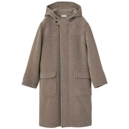 JOHN SMEDLEY(ジョンスメドレー) 無染色ウール フーデッドロングコート ｜FC220  L03580FC220_ライトブラウン