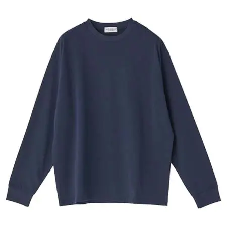 JOHN SMEDLEY(ジョンスメドレー) コットンクルーネックミニ裏毛長袖カットソー｜UTS954　L0348UTS954_ネイビー