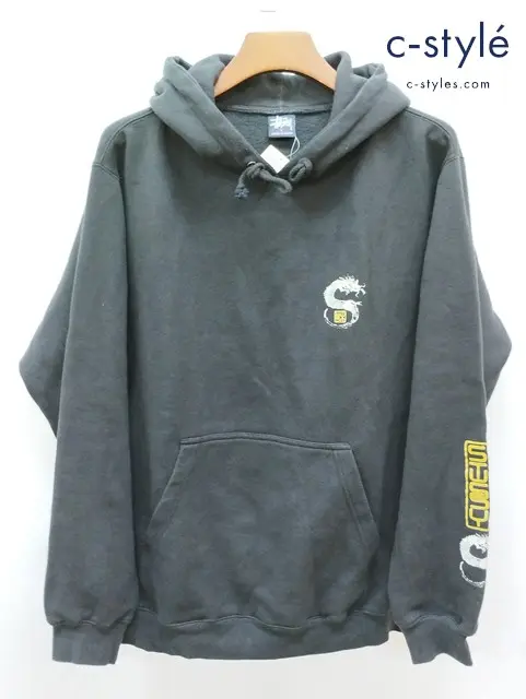 STUSSY ステューシー パーカー L ブラック ANCIENT ERA HOODIE ANCIENTDRA