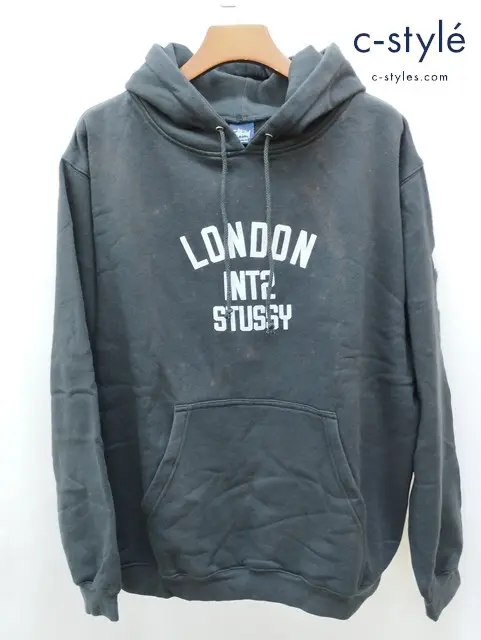 STUSSY ステューシー パーカー XL ブラック LONDON INT2 HOODIE