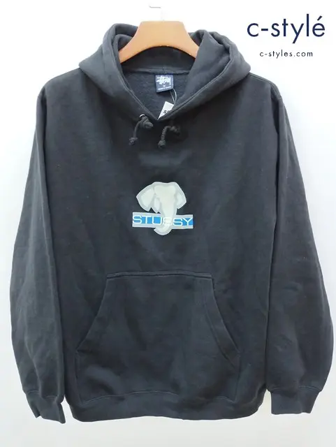 STUSSY ステューシー パーカー M ブラック ELEPHANT HOODIE
