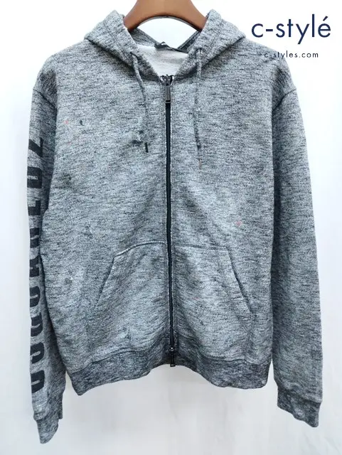 DSQUARED2 ディースクエアード パーカー XL グレー フーディー ジップアップ イタリア製