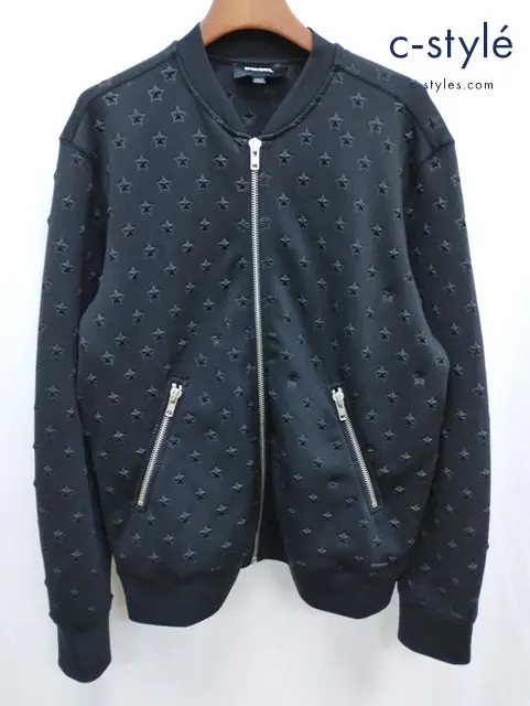 DIESEL ディーゼル ジャケット XL ブラック 星 ジップアップ S-JOE-ZIP-MA JACKET