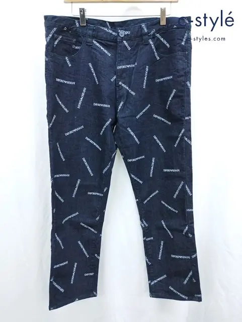 EMPORIO ARMANI エンポリオアルマーニ ストレッチデニムパンツ 34 インディゴ 3H1J38 1D9VZ ロゴプリント