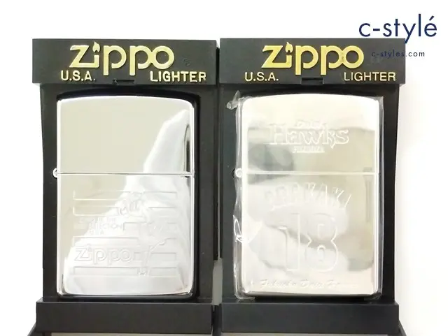 ZIPPO ジッポー オイルライター Windy Girl ’95 Daiei Hawks FUKUOKA ARAKAKI 18 ’03 シルバー