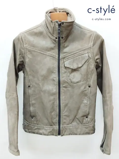 G-STAR RAW ジースターロゥ レザージャケット XS グレー JSF LEATHER JKT 山羊革