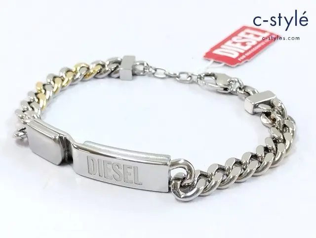 DIESEL ディーゼル ブレスレット シルバー×ゴールド DX1457931
