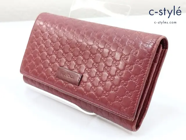 GUCCI グッチ 長財布 レッド マイクログッチシマ 449396 480199 イタリア製