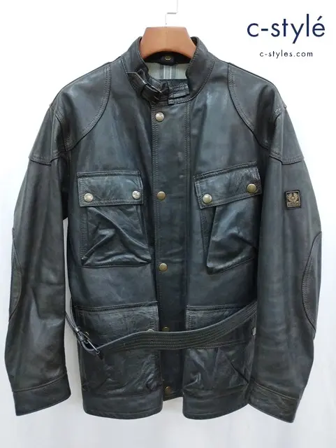 Belstaff ベルスタッフ レザージャケット S ブラック PANTHER LEATHER JACKET イタリア製