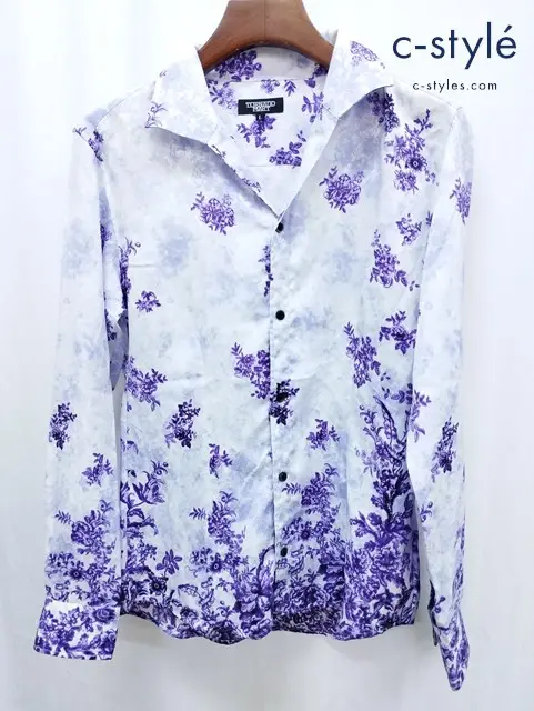 TORNADO MART トルネードマート シャツ L ホワイト×パープル TSH-0221