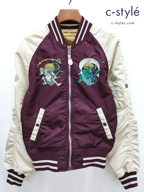 ALPHA INDUSTRIES アルファインダストリーズ ジャケット M ワインレッド系 MA-1 スカジャン リバーシブル