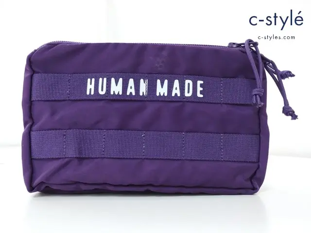 HUMAN MADE ヒューマンメイド ショルダーバッグ パープル MILITARY POUCH ロゴ プリント