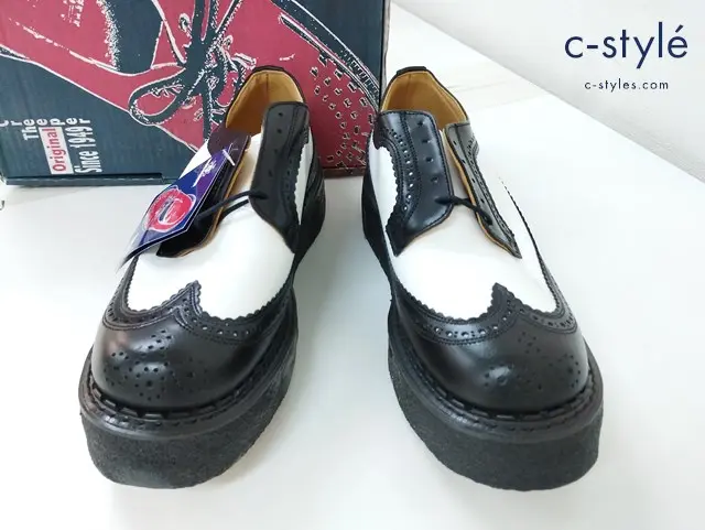 GEORGE COX ジョージ コックス シューズ 8 ブラック×ホワイト 6152