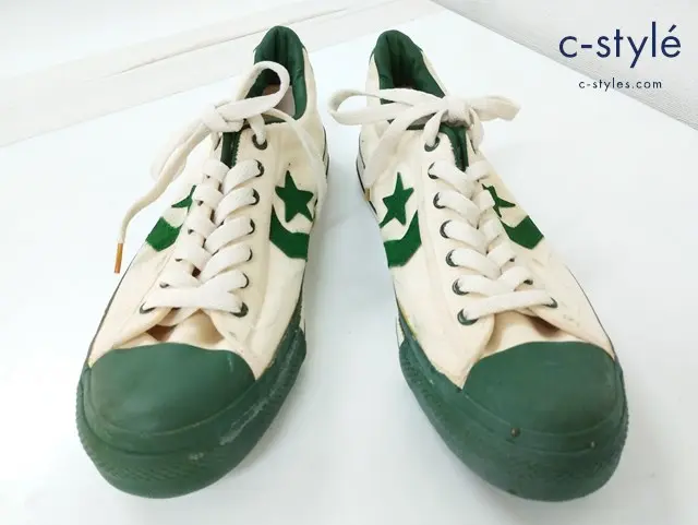 CONVERSE コンバース スニーカー UK9 グリーン×ホワイト ローカット ALL STAR