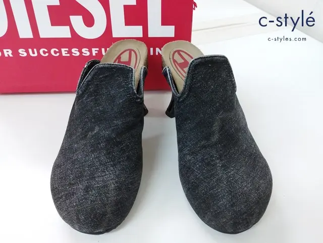 DIESEL ディーゼル ヒール 24.5cm ブラック系 デニム D-WOODSTOCK ML W Y03372 P3997 T8013 レディース